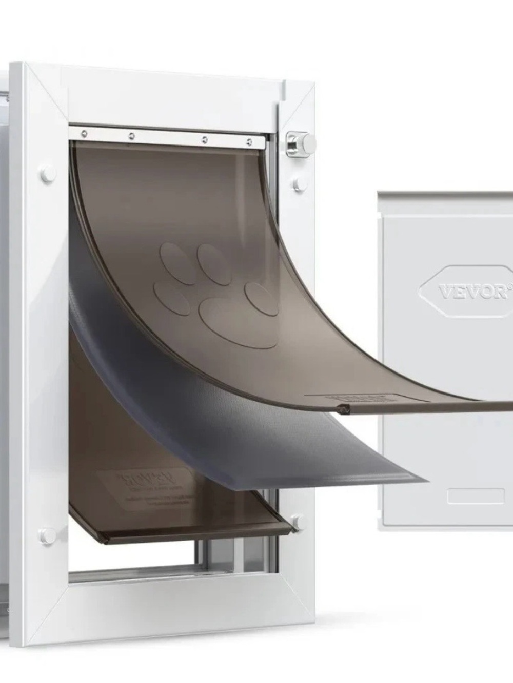 White & Smoke Pet Door - Insulated Flap for Pets